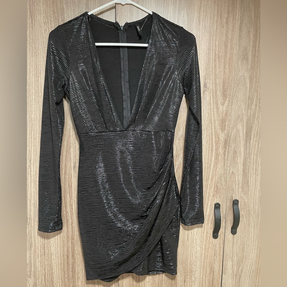 Black lowcut dress